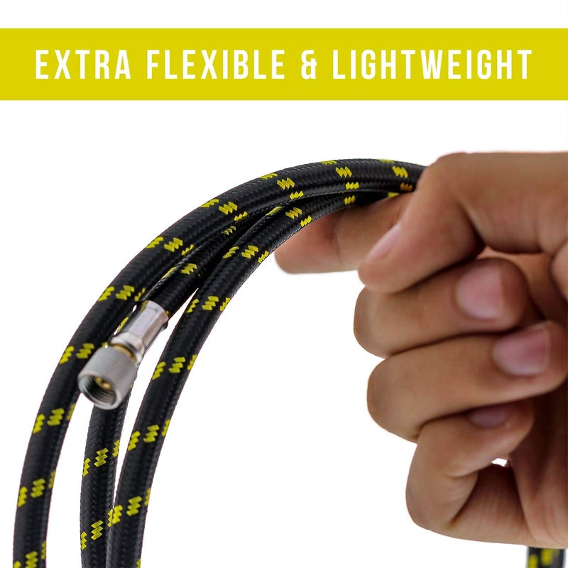Master Airbrush Premium 6 Foot Nylon Braided Airbrush Hose - 1/8" BSP Air Brush Adapter Fitting Connectors on Both Ends (Hose Color May Vary) - Image 4